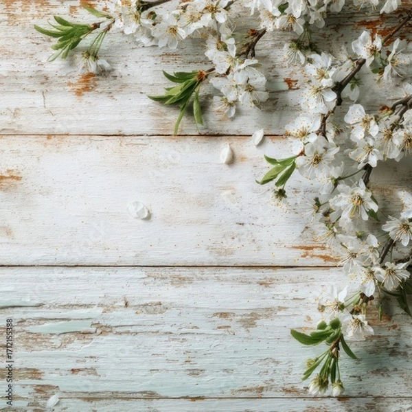 Obraz light and airy springtime background in wood texture