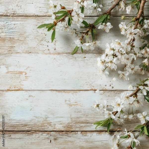 Obraz light and airy springtime background in wood texture