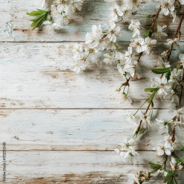 Obraz light and airy springtime background in wood texture