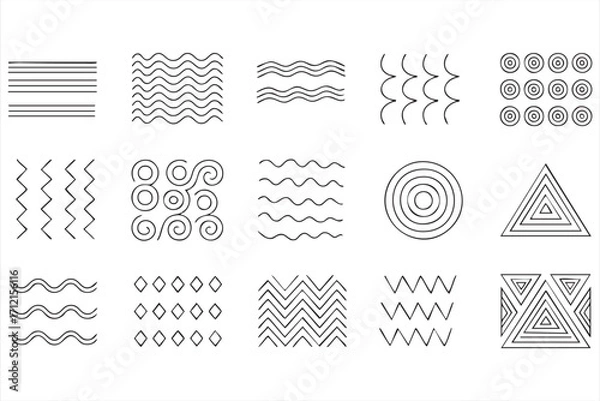 Fototapeta Vector illustration of geometric and abstract line icons for design and background themes