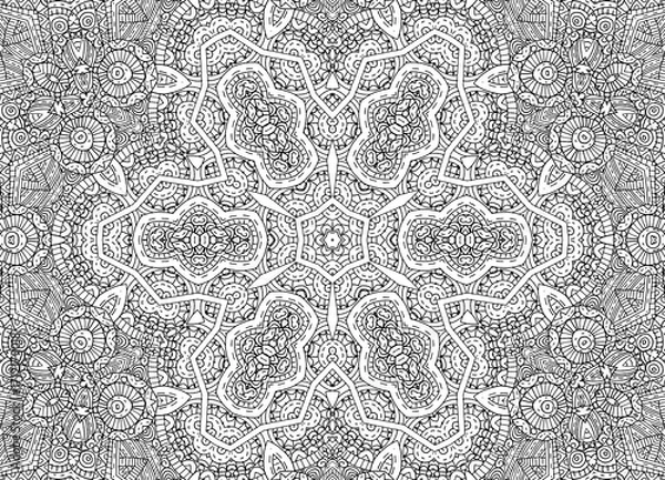 Obraz Abstract black and white concentric outline pattern