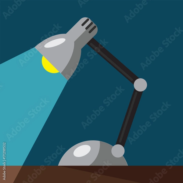 Fototapeta table lamp simple, vector illustration 