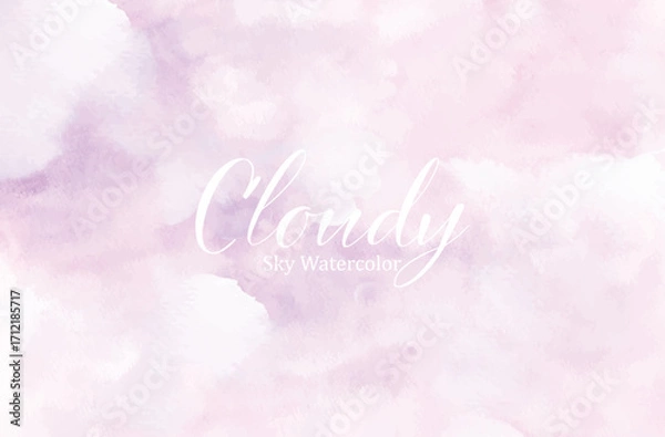 Fototapeta Cloudy Sky Watercolor Background with Hand-Painted Texture for Design and Decoration