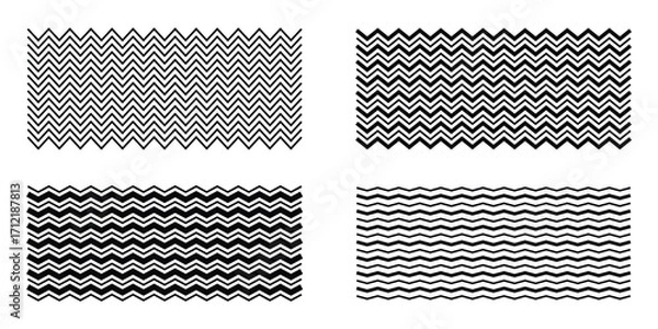 Fototapeta Wave line vector set. Vector water waves. Wave ornament pattern. Set of wavy zigzag lines. Wave thin line background.