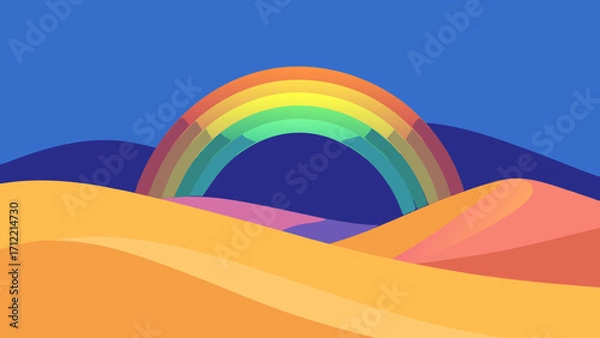 Obraz Holographic Dunes Glowing with Rainbow Mist