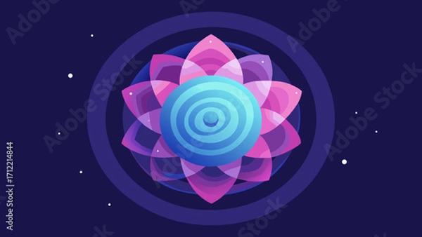 Obraz Holographic Lotus Nebula Spiraling in Infinity