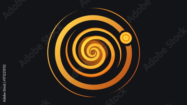 Obraz Luminous Fractal Spirals Glowing In Black Winds