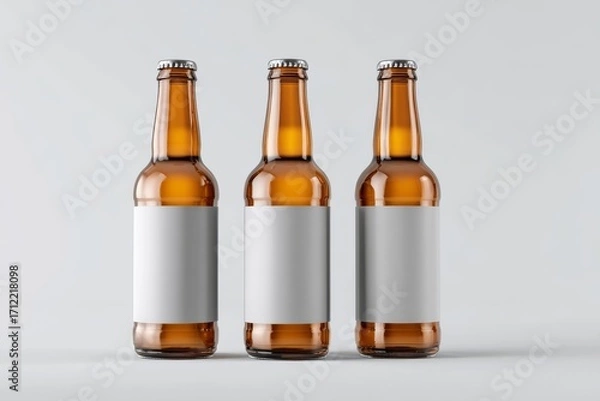 Obraz Three Beer Bottles Mockup