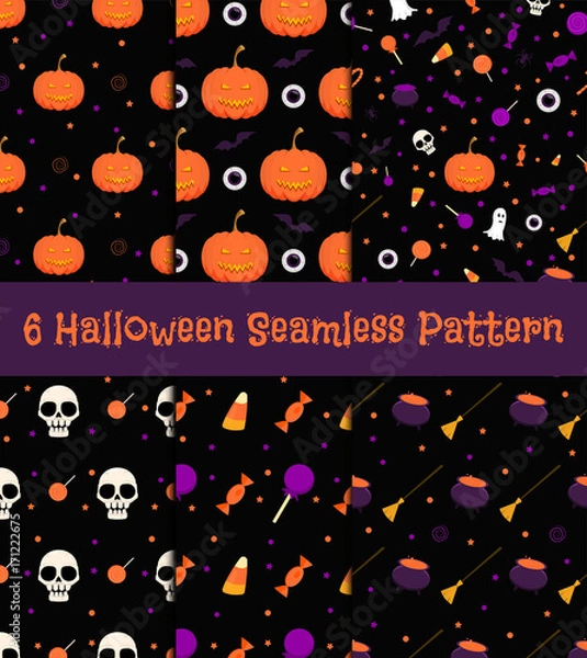 Obraz Happy Halloween. Halloween seamless pattern. Vector illustration