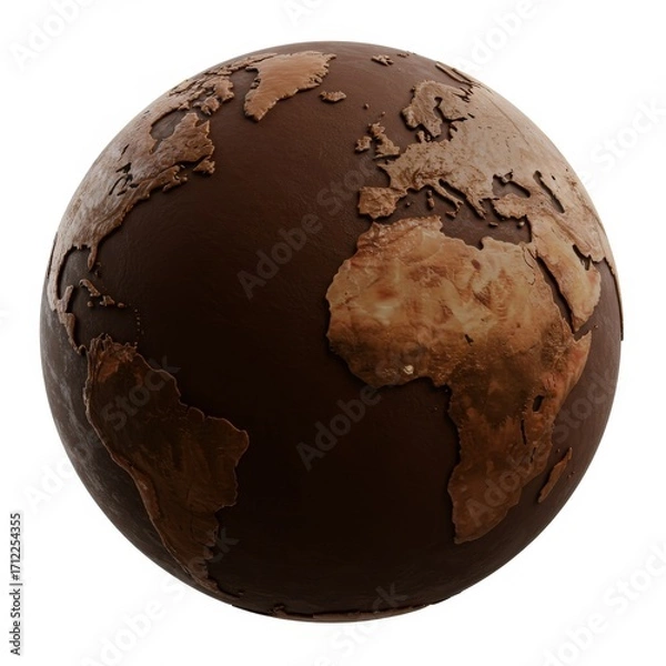 Fototapeta Brown Chocolate Earth Globe Render