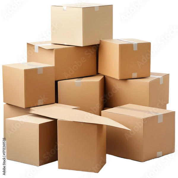 Fototapeta Efficient Shipping and Storing of Cardboard Boxes in Warehouse