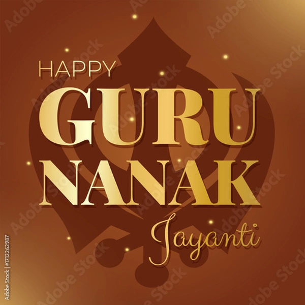 Fototapeta Happy Guru Nanak Jayanti Banner or Card. Vector template.