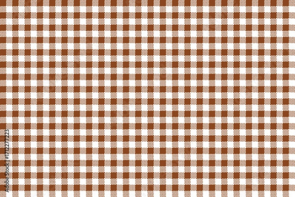 Fototapeta DarkOrange and white color plaid pattern background. plaid pattern background. Seamless pattern.