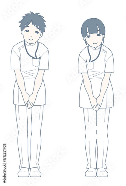 Obraz 軽くお辞儀をしながら微笑む看護師