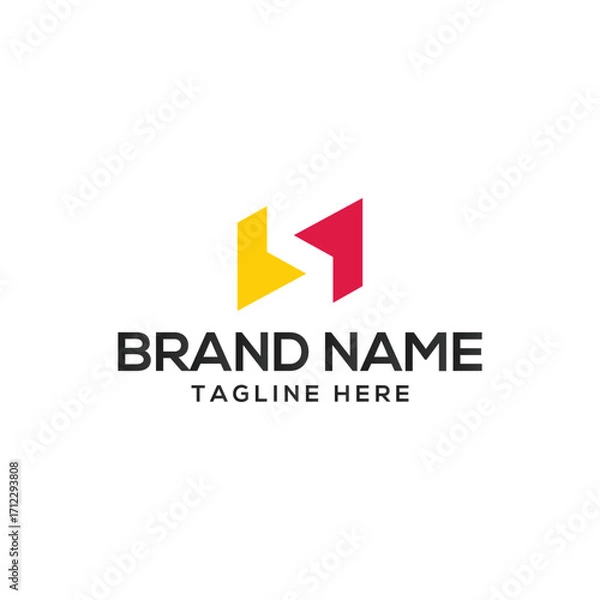 Fototapeta Modern clean and minimal logo design for finance, banking, tech brand, investment and industry based business.