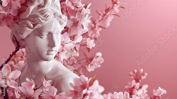 Obraz Smooth gradient of soft color, the elegante statue and the modern, trendy accessories.