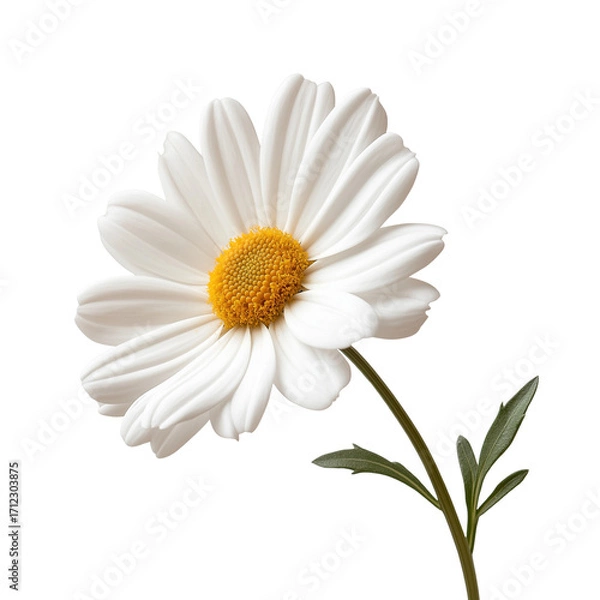 Fototapeta Common Daisy Blossom Isolated on Transparent Background,Fresh Common Daisy Bloom, White Daisy Flower Bloom Closeup