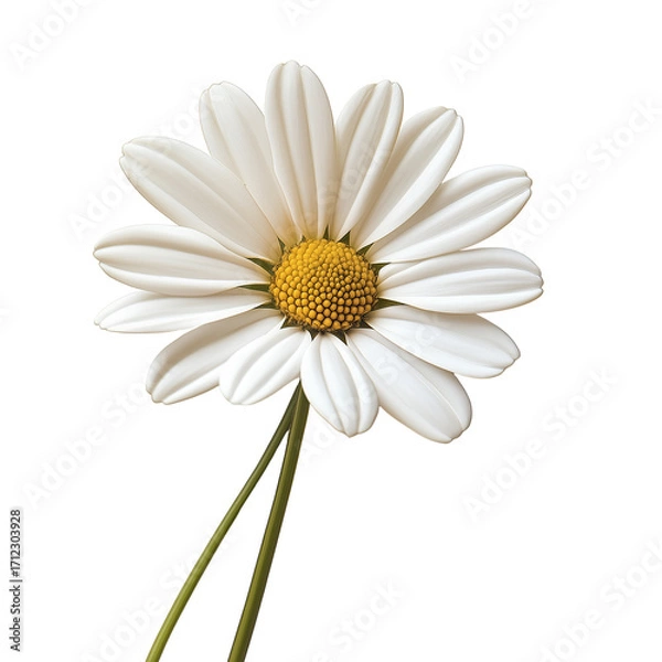 Fototapeta Common Daisy Blossom Isolated on Transparent Background,Fresh Common Daisy Bloom, White Daisy Flower Bloom Closeup