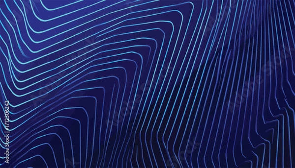 Fototapeta Abstract Blue Lines Digital Art - A Mesmerizing Visual Display of Geometric Patterns and Light Waves