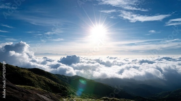 Obraz Majestic Mountain Peak Above the Clouds