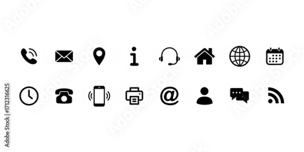 Obraz Contact icons for website, resume, business card, cv , visiting card
