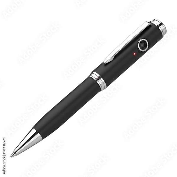 Fototapeta Spy Pen Camera 3d rendered, isolated on transparent background
