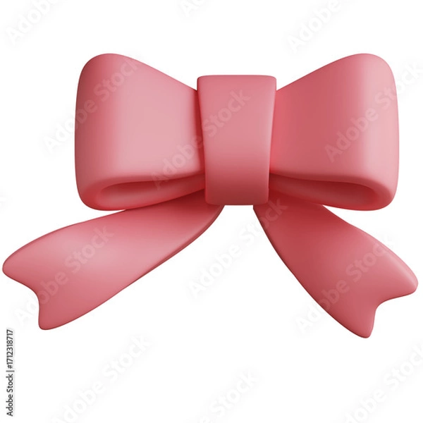 Fototapeta 3d render of a minimal red bow for Christmas decorations