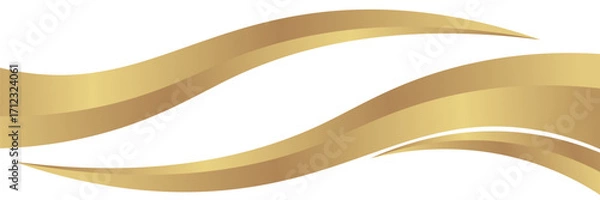 Fototapeta gold wave curve, golden wave corner shape for element, stripes ribbon golden graphic, striped gold