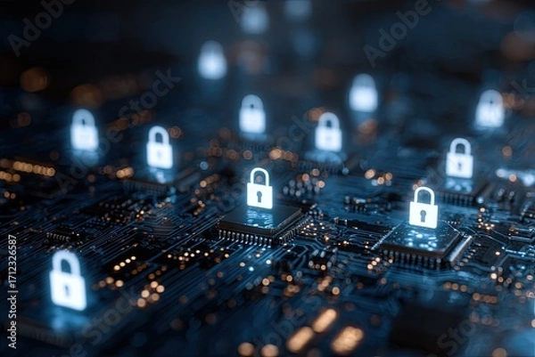 Fototapeta Digital Cybersecurity and Network Data Protection Concept.