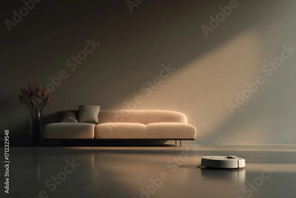Fototapeta modern interior showcasing innovative cleaning technologies and smart gadgets that enhance daily cleaning tasks