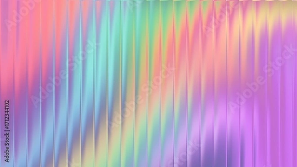 Fototapeta Pastel Rainbow Gradient Abstract Vertical Ribbed Background Texture image photo