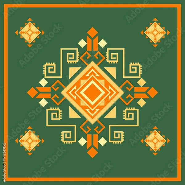 Obraz ethinc geomatric pattern with purple,ethnic,zigzag,silk,thai silk,seamless pattern,native woven