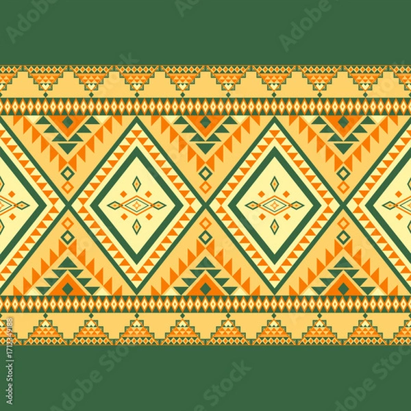 Obraz ethinc geomatric pattern with purple,ethnic,zigzag,silk,thai silk,seamless pattern,native woven