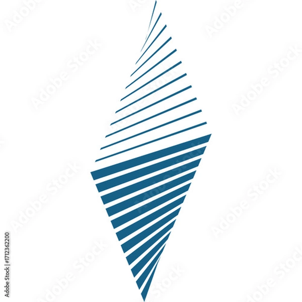 Fototapeta Abstract Blue Diamond Shape with Striped Lines for Modern Geometric Design