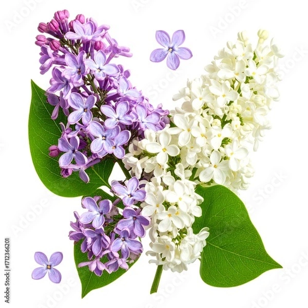 Obraz Lilac bouquet on white background
