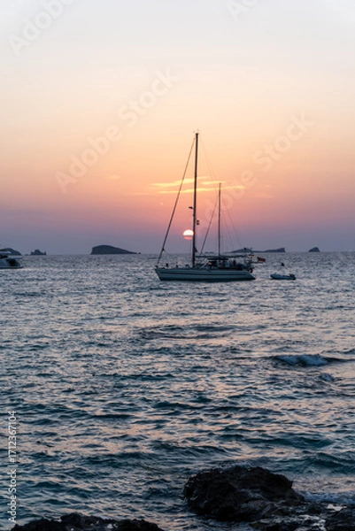 Obraz sailboat at sunset
