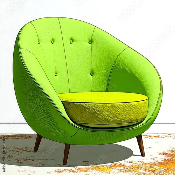 Obraz Lime green, sculpted armchair