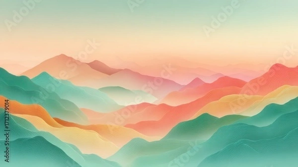 Fototapeta Serene Abstract Landscape with Soft Colors and Gentle Curves