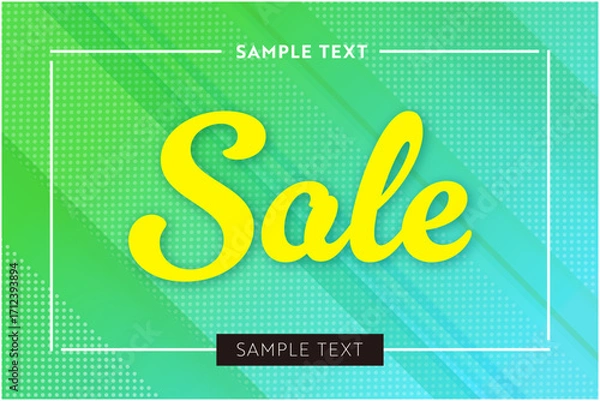 Obraz 青や水色や緑色のグラデーションで作ったセールのバナー ベクター イラスト