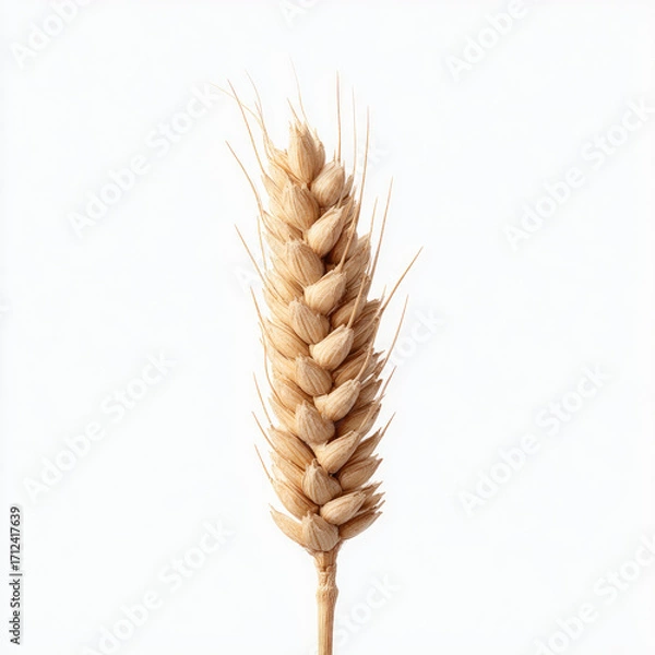 Obraz Wheat ear close up with natural texture and light background