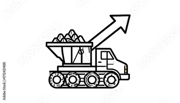 Obraz Simple black and white truck graphic