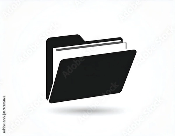 Obraz Simple black folder icon on white background