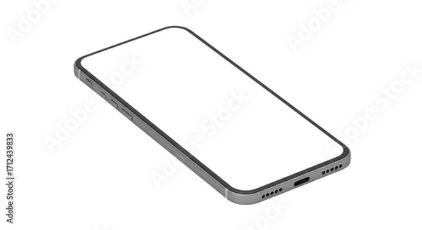 Fototapeta Modern Mobile Device with Screen: Sleek mobile device with an open, inviting screen, ready for seamless content and information display. A clean, sharp design promises connectivity and innovation.