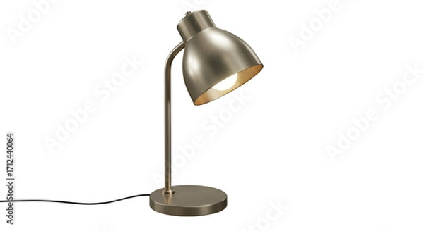 Fototapeta Vintage Desk Lamp: A classic desk lamp, exuding a warm, inviting glow against a neutral backdrop, perfect for illuminating tasks and adding a touch of elegance.