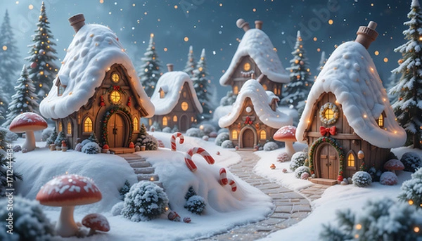 Fototapeta christmas tree in the snow