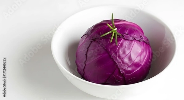 Obraz Purple Cabbage in a Bowl.