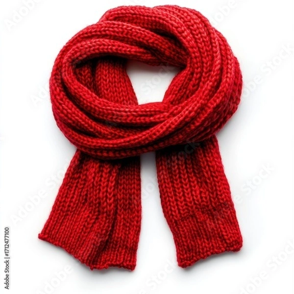 Obraz Christmas red knitted scarf clothing accessory apparel.