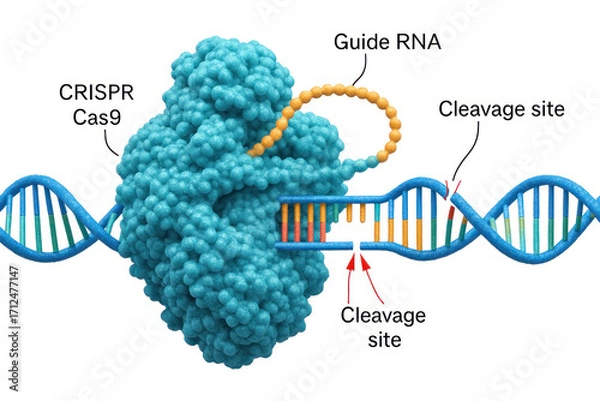 Obraz CRISPR-Cas9 Gene Editing Process Diagram