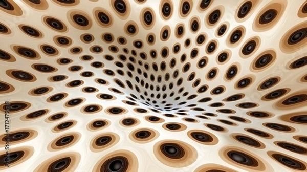 Fototapeta Abstract Swirling Vortex of Brown and Beige Ovals