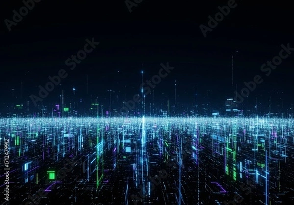 Fototapeta fiber optics background with light spots